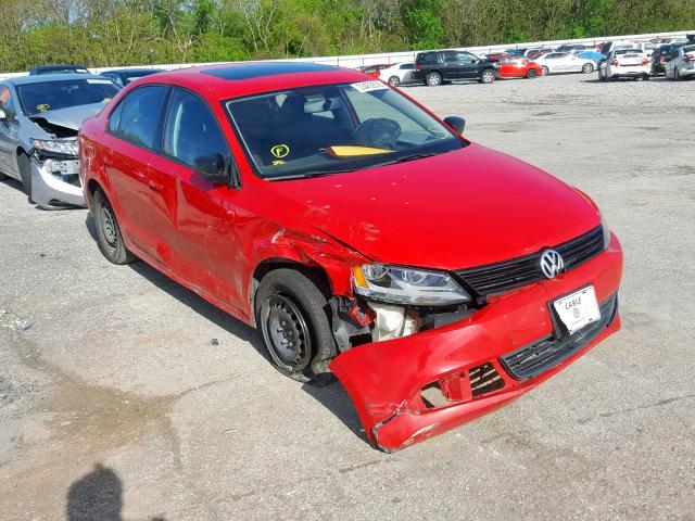 3VW2K7AJ1CM372738 - 2012 VOLKSWAGEN JETTA BASE MAROON photo 1