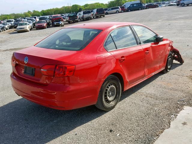 3VW2K7AJ1CM372738 - 2012 VOLKSWAGEN JETTA BASE MAROON photo 4