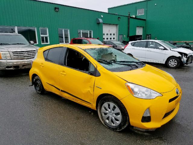 JTDKDTB30E1082156 - 2014 TOYOTA PRIUS C YELLOW photo 1