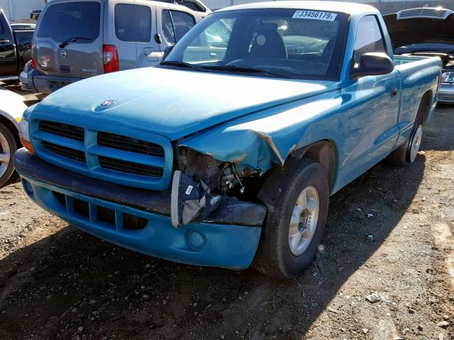 1B7FL26P0WS592269 - 1998 DODGE DAKOTA GREEN photo 2