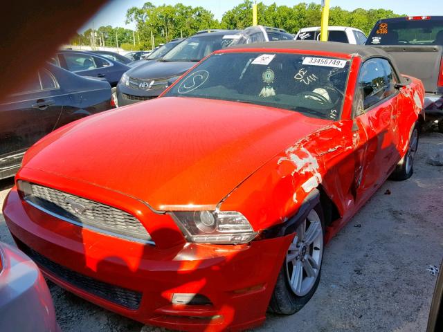 1ZVBP8EM3E5272127 - 2014 FORD MUSTANG RED photo 2