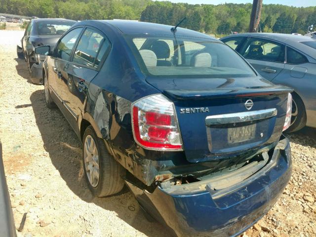 3N1AB6AP8CL737843 - 2012 NISSAN SENTRA 2.0 BLUE photo 3