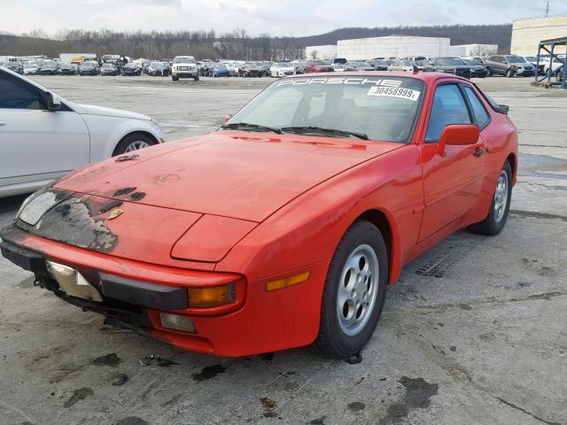 WP0AB094XHN474735 - 1987 PORSCHE 944 RED photo 2