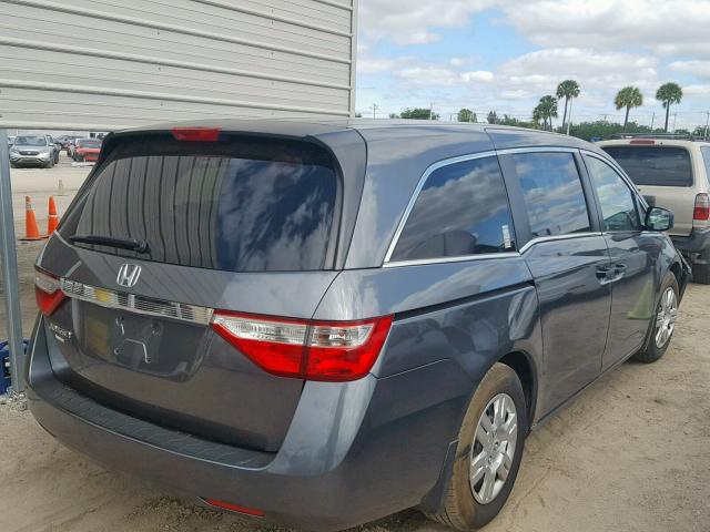 5FNRL5H29CB012705 - 2012 HONDA ODYSSEY LX GRAY photo 4