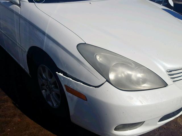 JTHBF30G030108966 - 2003 LEXUS ES 300 WHITE photo 9