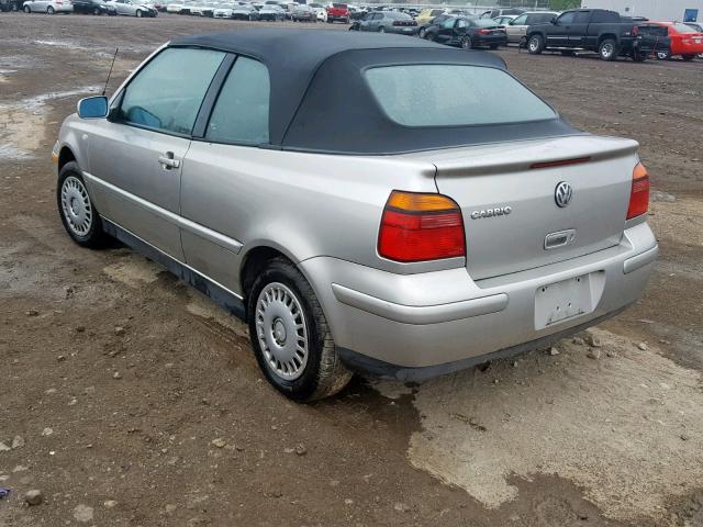 3VWCC21V31M800734 - 2001 VOLKSWAGEN CABRIO GLS SILVER photo 3