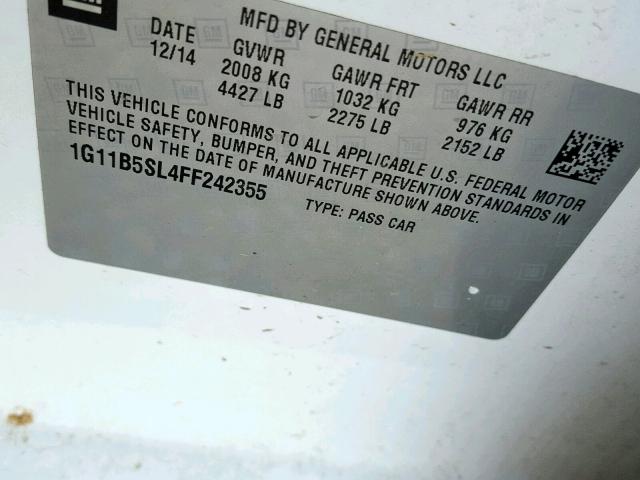 1G11B5SL4FF242355 - 2015 CHEVROLET MALIBU LS თეთრი ფოტო 10