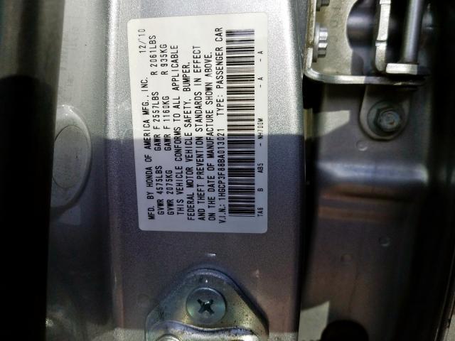 1HGCP3F88BA013021 - 2011 HONDA ACCORD EXL  photo 10