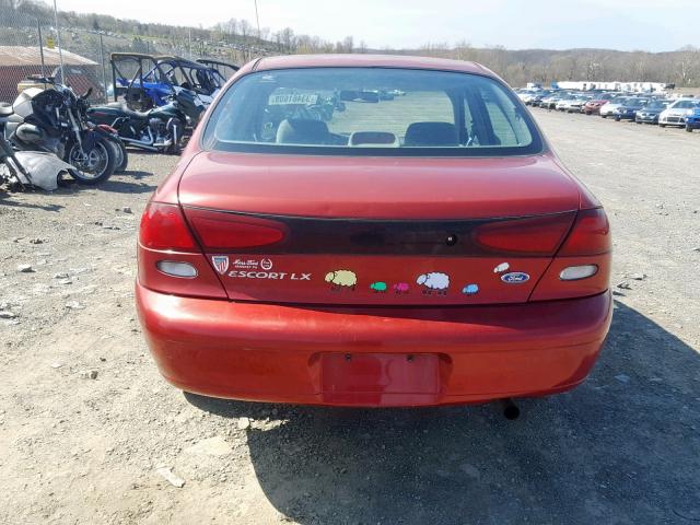 1FALP13P8VW272927 - 1997 FORD ESCORT LX RED photo 10