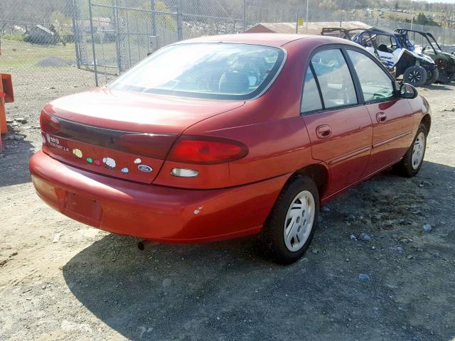 1FALP13P8VW272927 - 1997 FORD ESCORT LX RED photo 4