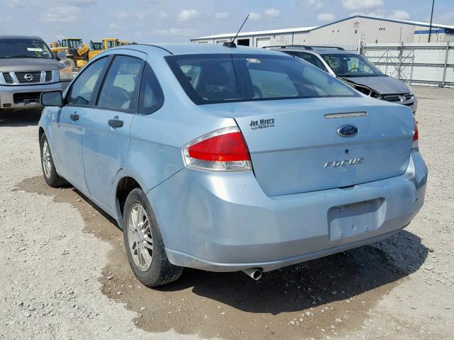 1FAHP34N88W162141 - 2008 FORD FOCUS S/SE BLUE photo 3