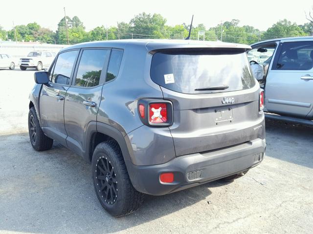 ZACCJAAB0HPE78618 - 2017 JEEP RENEGADE S CHARCOAL photo 3