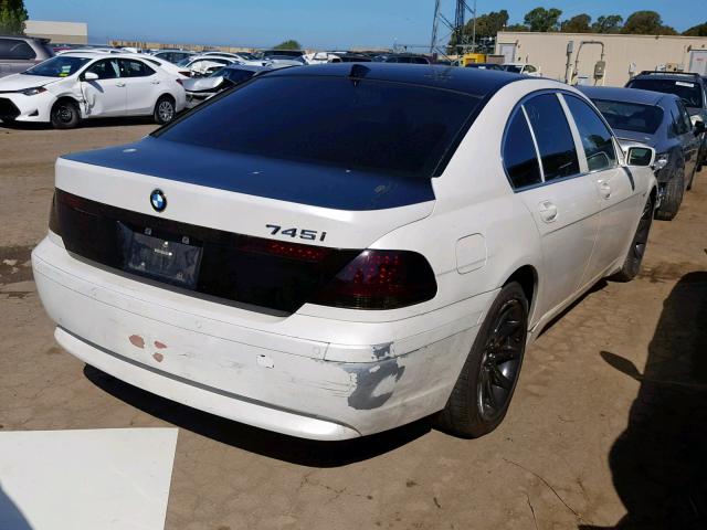 WBAGL63443DP64192 - 2003 BMW 745 I WHITE photo 4