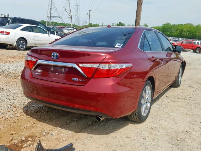 4T1BD1FK2FU168389 - 2015 TOYOTA CAMRY HYBR RED photo 4