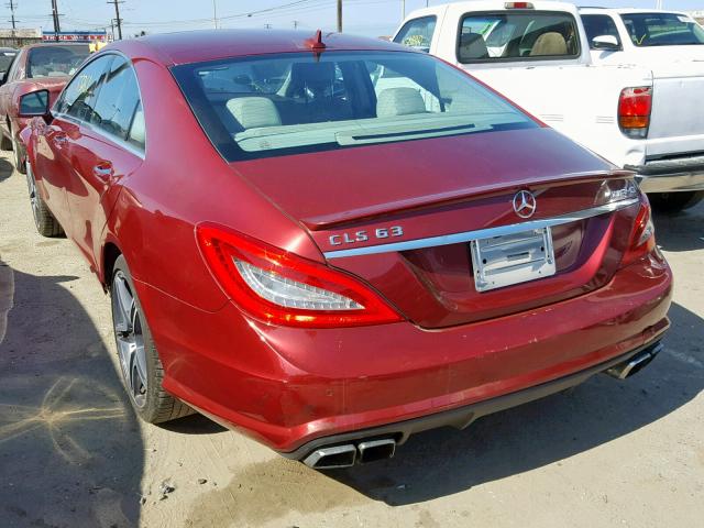 WDDLJ7EB6CA025101 - 2012 MERCEDES-BENZ CLS 63 AMG BURGUNDY photo 3