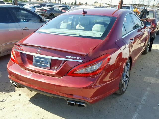 WDDLJ7EB6CA025101 - 2012 MERCEDES-BENZ CLS 63 AMG BURGUNDY photo 4