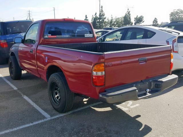 5TENL42N04Z393209 - 2004 TOYOTA TACOMA RED photo 3