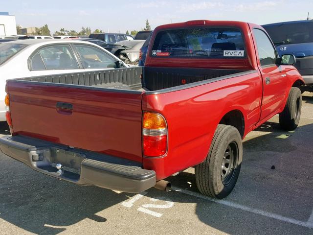 5TENL42N04Z393209 - 2004 TOYOTA TACOMA RED photo 4