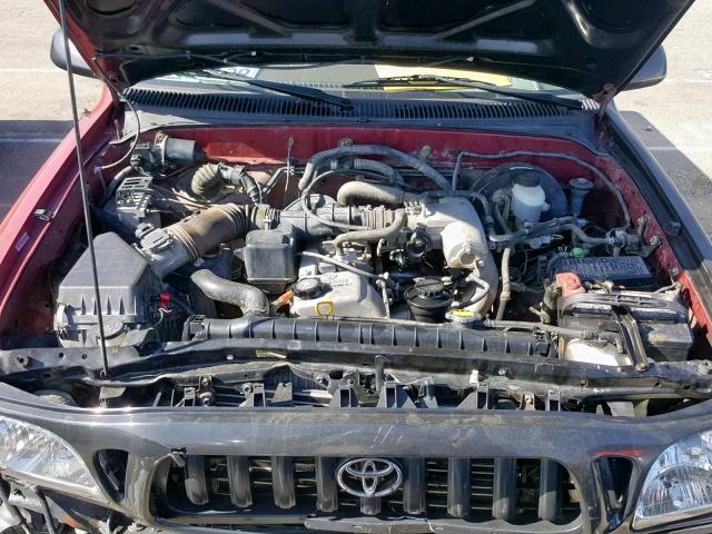 5TENL42N04Z393209 - 2004 TOYOTA TACOMA RED photo 7