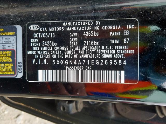 5XXGN4A71EG269584 - 2014 KIA OPTIMA EX  photo 10