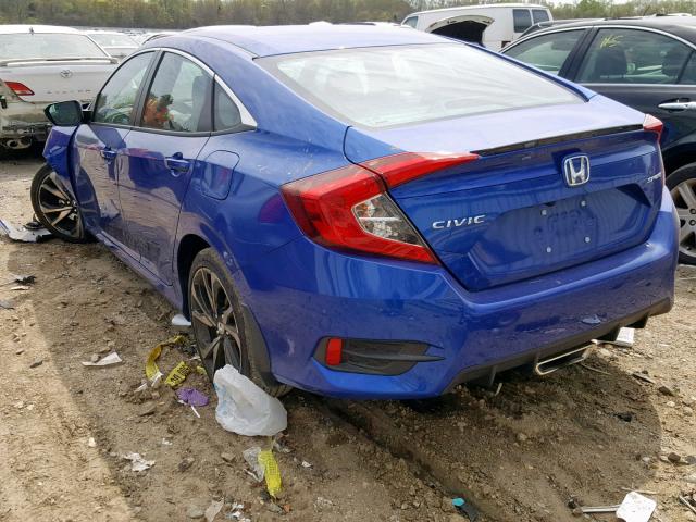 2HGFC2F89KH520515 - 2019 HONDA CIVIC SPOR BLUE photo 3