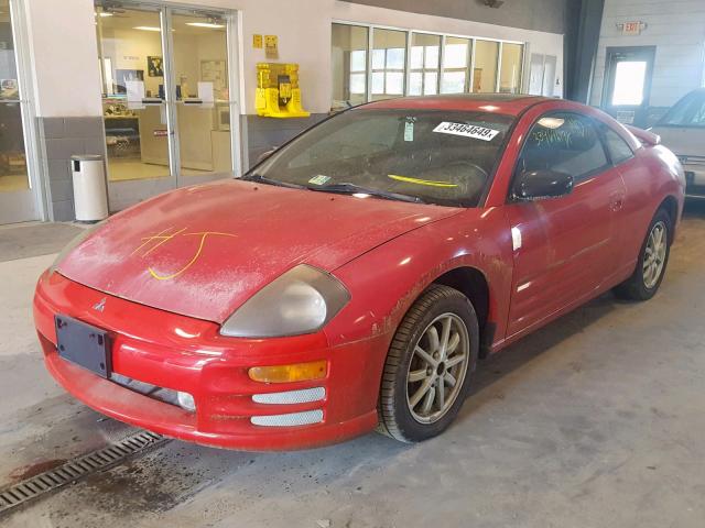 4A3AC44G0YE162250 - 2000 MITSUBISHI ECLIPSE GS RED photo 2