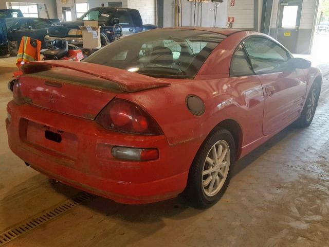 4A3AC44G0YE162250 - 2000 MITSUBISHI ECLIPSE GS RED photo 4