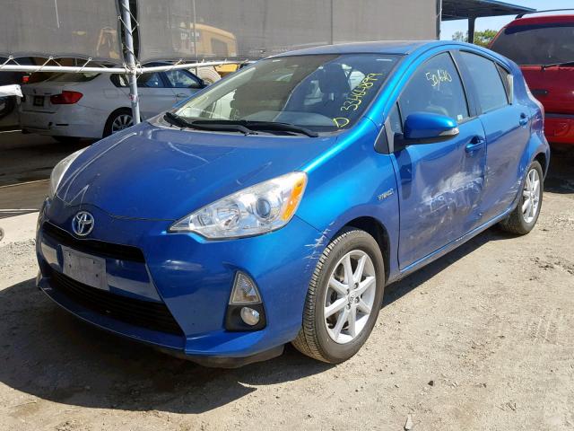 JTDKDTB38D1050747 - 2013 TOYOTA PRIUS C BLUE photo 2