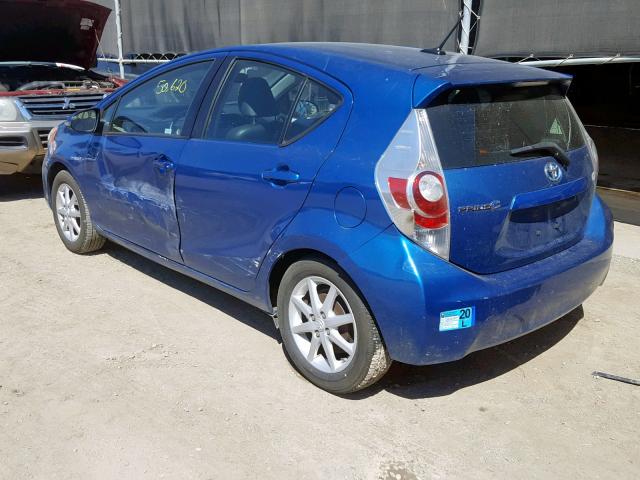 JTDKDTB38D1050747 - 2013 TOYOTA PRIUS C BLUE photo 3