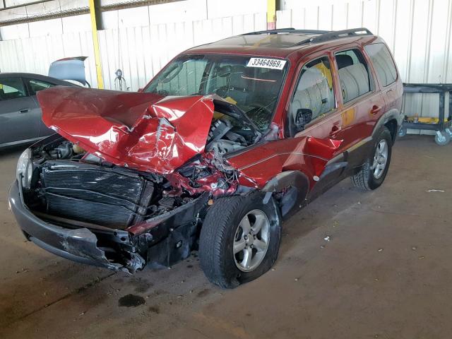 4F2CZ04105KM45601 - 2005 MAZDA TRIBUTE S BURGUNDY photo 2