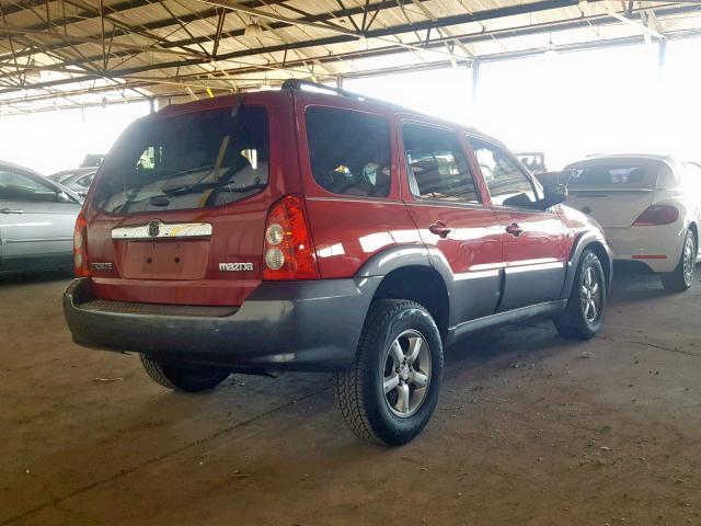 4F2CZ04105KM45601 - 2005 MAZDA TRIBUTE S BURGUNDY photo 4