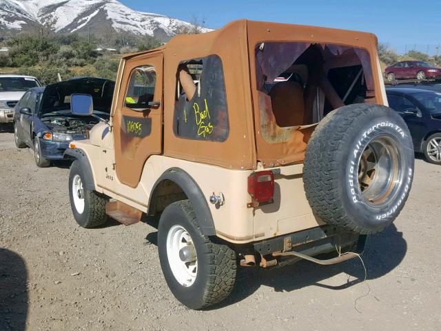 1JCCM85A7CT063566 - 1982 JEEP JEEP CJ5 CREAM photo 3