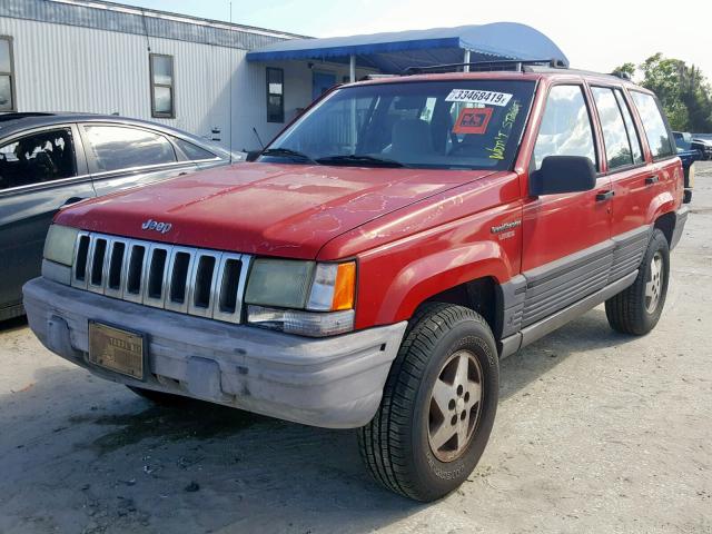 1J4FX58S7SC773696 - 1995 JEEP GRAND CHER RED photo 2