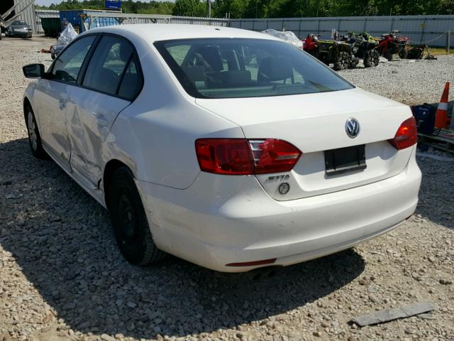 3VW2K7AJ6EM377243 - 2014 VOLKSWAGEN JETTA BASE WHITE photo 3