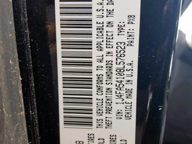 1J4FA54108L576523 - 2008 JEEP WRANGLER S BLACK photo 10