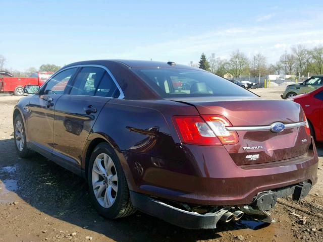 1FAHP2EWXCG133888 - 2012 FORD TAURUS SEL MAROON photo 3