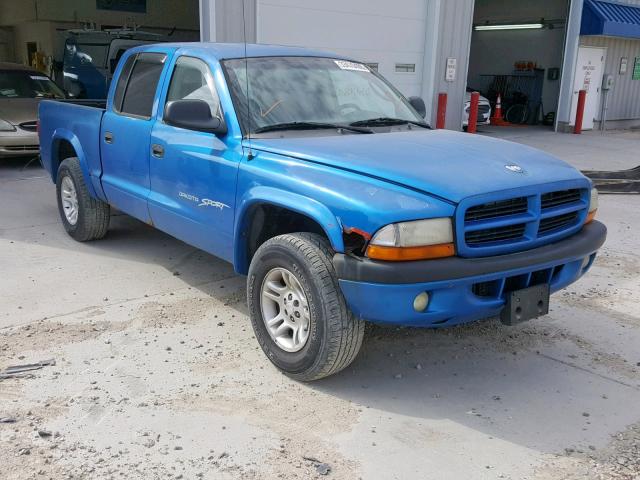 1B7GG2AN31S105153 - 2001 DODGE DAKOTA QUA BLUE photo 1