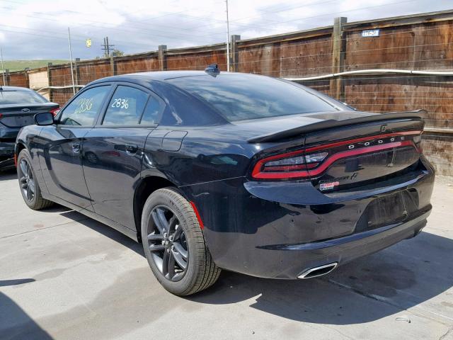 2C3CDXJG6KH542325 - 2019 DODGE CHARGER SX BLACK photo 3