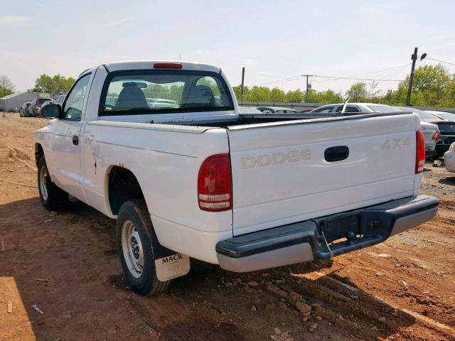 1B7GG26X41S194144 - 2001 DODGE DAKOTA WHITE photo 3