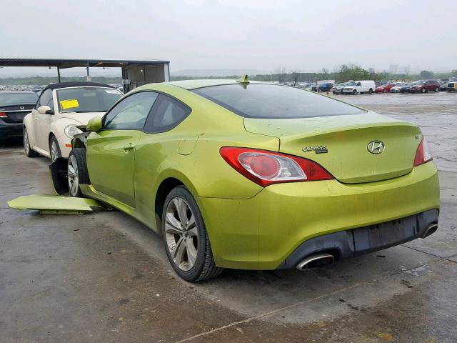 KMHHU6KH6AU004301 - 2010 HYUNDAI GENESIS CO GREEN photo 3