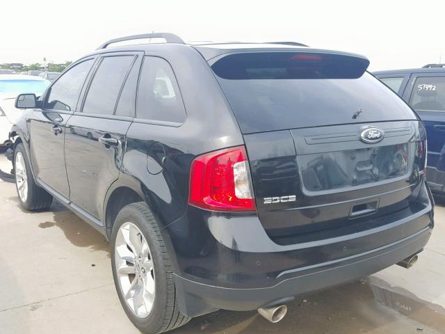 2FMDK3JC3DBA25786 - 2013 FORD EDGE SEL BLACK photo 3