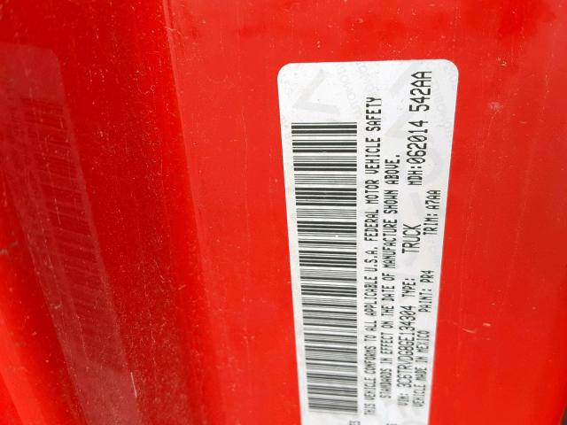 3C6TRVDG8GE134304 - 2016 RAM PROMASTER 红色 照片 10