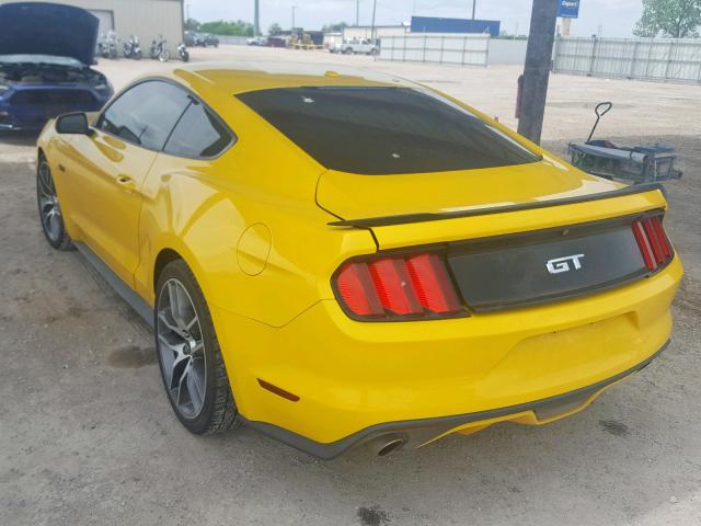 1FA6P8CF4F5337454 - 2015 FORD MUSTANG GT YELLOW photo 3