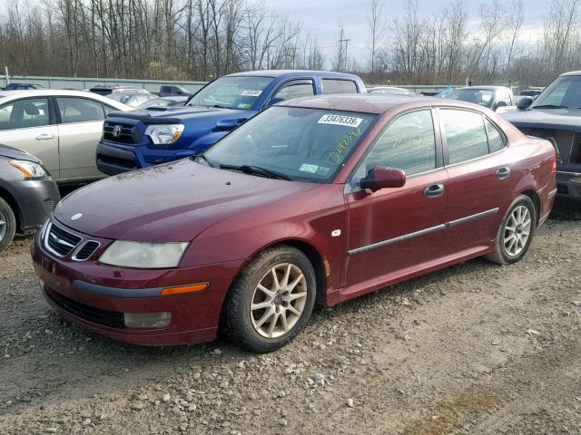 YS3FD49Y741041846 - 2004 SAAB 9-3 ARC RED photo 2