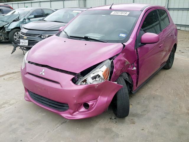 ML32A3HJ1EH010486 - 2014 MITSUBISHI MIRAGE DE PURPLE photo 2