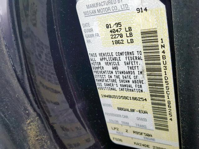 1N4BU31D5SC186254 - 1995 NISSAN ALTIMA XE PURPLE photo 10