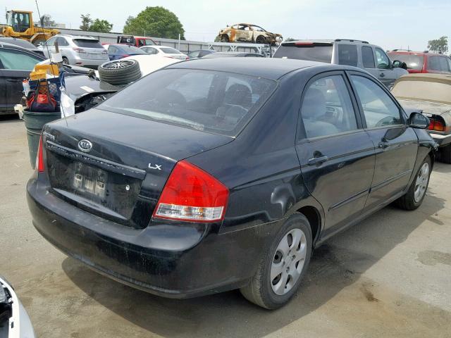 KNAFE221895624963 - 2009 KIA SPECTRA EX BLACK photo 4