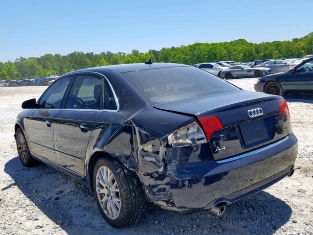 WAUAF78E98A163163 - 2008 AUDI A4 2.0T BLUE photo 3