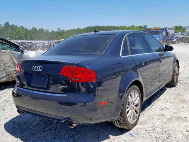 WAUAF78E98A163163 - 2008 AUDI A4 2.0T BLUE photo 4