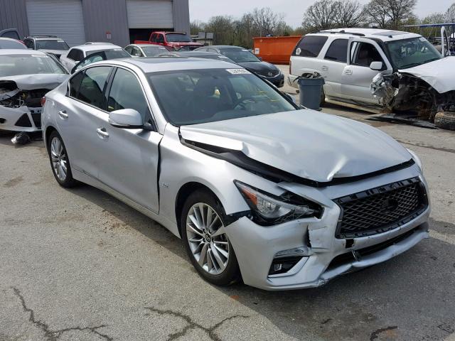 JN1EV7APXJM364824 - 2018 INFINITI Q50 LUXE SILVER photo 1